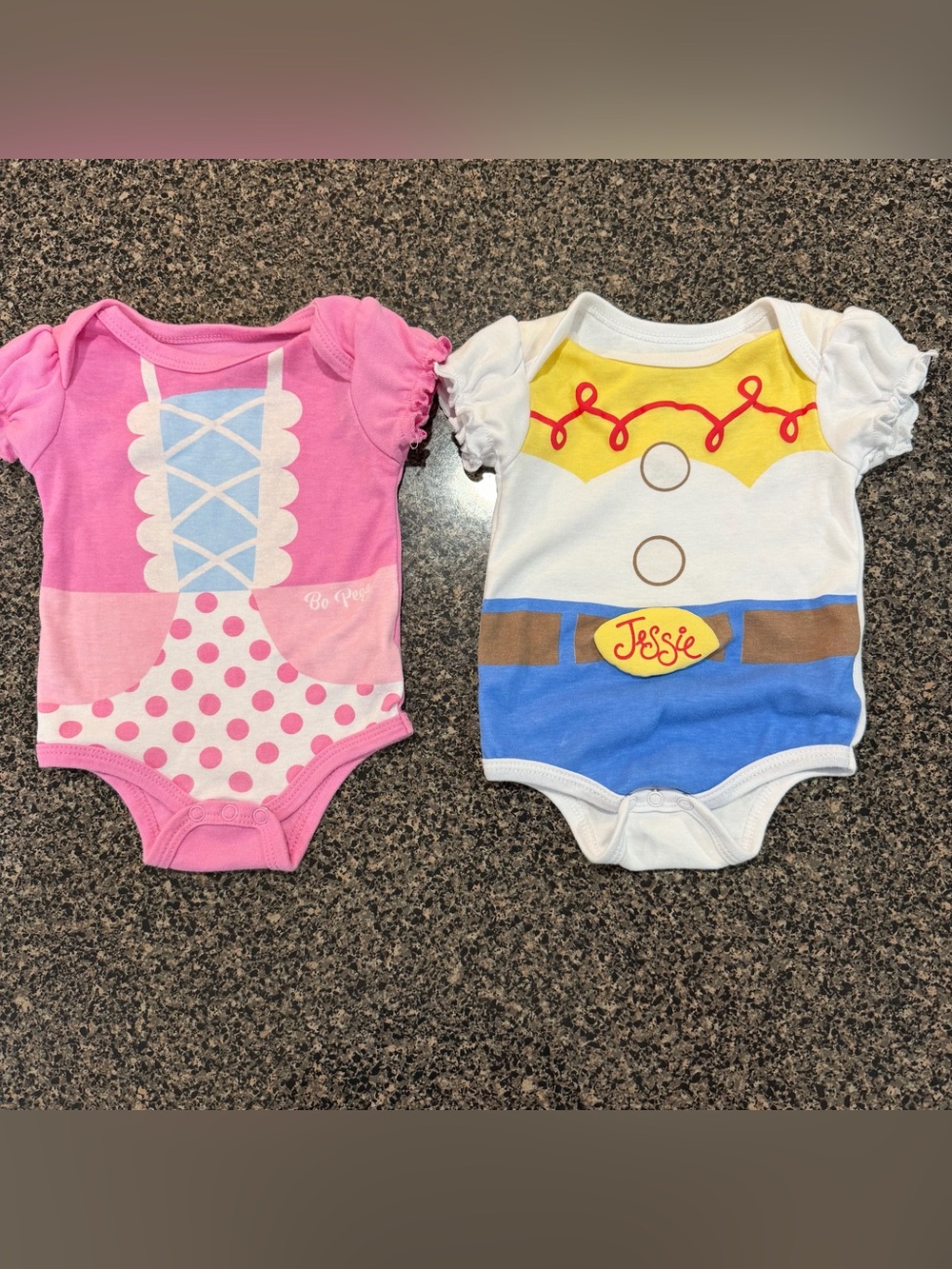 Disney baby Jessie and Bo peep onesies